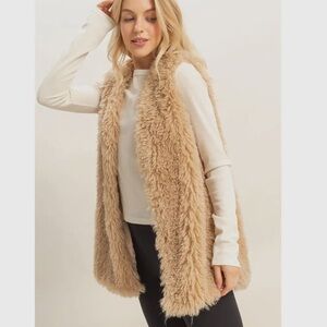 TAUPE Fuzzy Sweater Vest